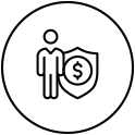 Icon indicating business school enclosed in a circle